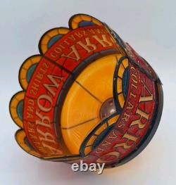 Vintage ARROW COLLARS AND SHIRTS Faux Stained Glass Adjustable Advertising Lamp