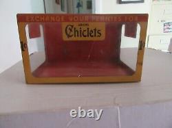 Vintage Adams Chiclets Gum Penny Tin & Glass General Store Counter Display Box