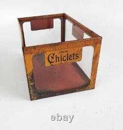 Vintage Adams Chiclets Gum Penny Tin & Glass General Store Counter Display Box
