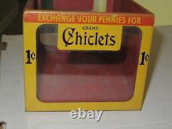 Vintage Adams Chiclets Gum Penny Tin & Glass General Store Counter Display Box