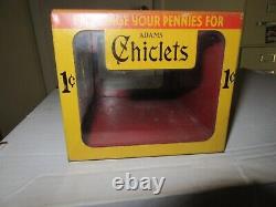 Vintage Adams Chiclets Gum Penny Tin & Glass General Store Counter Display Box