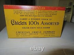 Vintage Adams Chiclets Gum Penny Tin & Glass General Store Counter Display Box