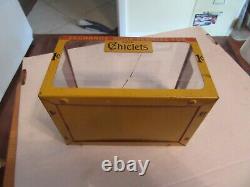 Vintage Adams Chiclets Gum Penny Tin & Glass General Store Counter Display Box