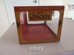 Vintage Adams Chiclets Gum Penny Tin & Glass General Store Counter Display Box