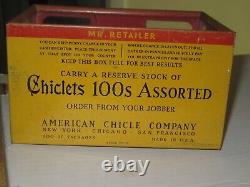 Vintage Adams Chiclets Gum Penny Tin & Glass General Store Counter Display Box