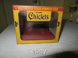 Vintage Adams Chiclets Gum Penny Tin & Glass General Store Counter Display Box