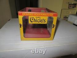 Vintage Adams Chiclets Gum Penny Tin & Glass General Store Counter Display Box