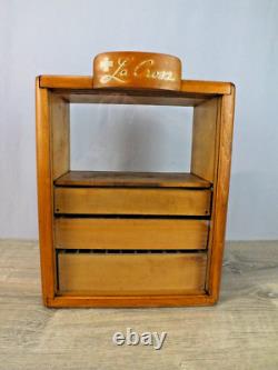 Vintage Advertising La Cross ManicureTools Display Cabinet with Glass Front