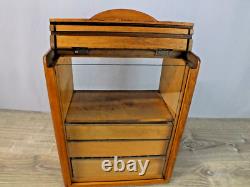 Vintage Advertising La Cross ManicureTools Display Cabinet with Glass Front