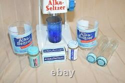 Vintage Alka Seltzer Dispenser Drugstore Counter Glasses Bottles