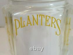 Vintage Antique 1918 Planters Peanuts Glass Store Display Hexagon Jar No Lid