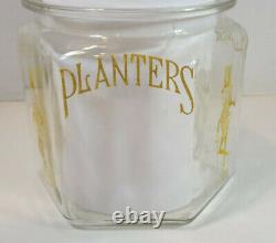 Vintage Antique 1918 Planters Peanuts Glass Store Display Hexagon Jar No Lid