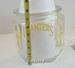 Vintage Antique 1918 Planters Peanuts Glass Store Display Hexagon Jar No Lid