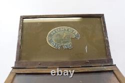 Vintage/Antique Cigar Dispenser, Hunter Cigars 5 Cents, Large With Glass, Awesome