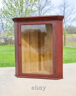 Vintage Antique Display Case Wood Glass Cabinet Mannequin Showcase Counter Red