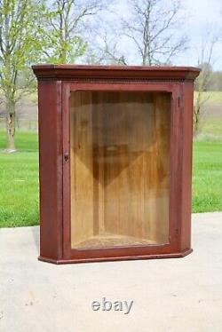 Vintage Antique Display Case Wood Glass Cabinet Mannequin Showcase Counter Red