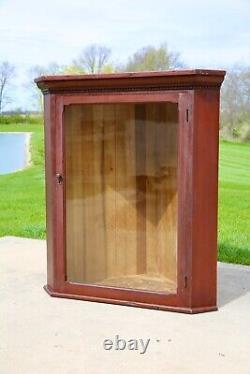 Vintage Antique Display Case Wood Glass Cabinet Mannequin Showcase Counter Red