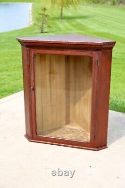 Vintage Antique Display Case Wood Glass Cabinet Mannequin Showcase Counter Red