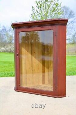 Vintage Antique Display Case Wood Glass Cabinet Mannequin Showcase Counter Red