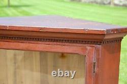 Vintage Antique Display Case Wood Glass Cabinet Mannequin Showcase Counter Red