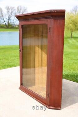 Vintage Antique Display Case Wood Glass Cabinet Mannequin Showcase Counter Red