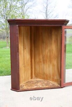 Vintage Antique Display Case Wood Glass Cabinet Mannequin Showcase Counter Red