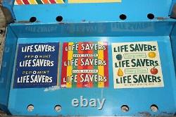 Vintage Art Deco 1940's Life Savers Candy Metal/Glass Store Counter Display Sign
