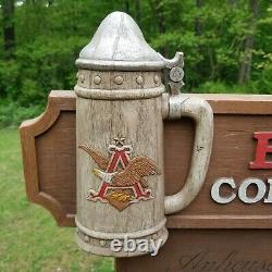 Vintage BUDWEISER Stein COLLECTOR SERIES Store Display Beer Sign 36 x 22 x 7