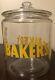 Vintage Baker's Chocolate Glass Counter Top Store Display Advertising Jar