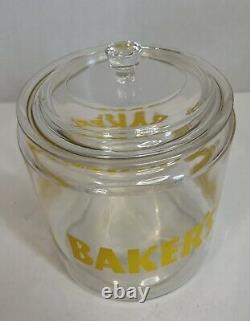 Vintage Bakers Glass Store Counter Display Cocoa Cookie Jar La Belle Chocolatier