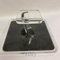 Vintage Black Clear Lucite Countertop Pedestal Display Cake Stand