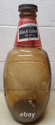 Vintage Black Label Beer 18 Tall Glass Store Display Advertising Bottle Mancave