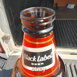 Vintage Black Label Beer 18 Tall Glass Store Display Advertising Bottle Mancave