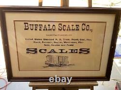 Vintage Buffalo Scale Co. Ad, Framed Under Glass, Large 48 X 28