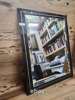 Vintage Bulova Watch Display Lucite Stand Beveled Mirror Q112