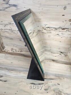 Vintage Bulova Watch Display Lucite Stand Beveled Mirror Q112