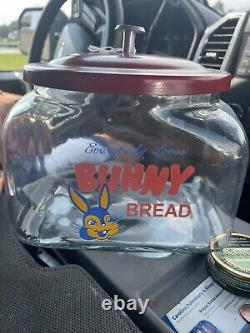 Vintage Bunny Bread Glass Jar