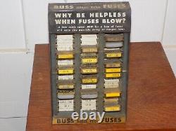 Vintage Buss Glass Fuses Metal Counter Display