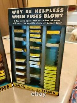 Vintage Buss Glass Fuses Metal Counter Display