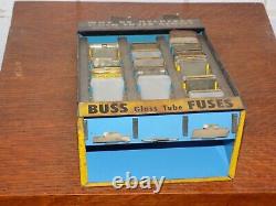 Vintage Buss Glass Fuses Metal Counter Display