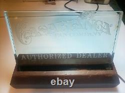 Vintage Casablanca Fan Company Authorized Dealer Glass Light Up Desk Sign No 900