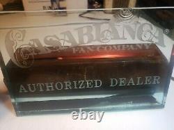 Vintage Casablanca Fan Company Authorized Dealer Glass Light Up Desk Sign No 900