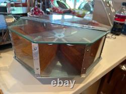 Vintage Charms Candy Squares Glass Metal Spinning Container with Coupon