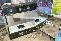 Vintage Citizen Pocket Watch Light Up Mirrored Display Case Works Plexiglass