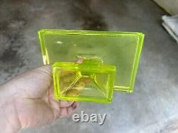 Vintage Clark's Teaberry Gum Vaseline/Uranium Glass Display Tray