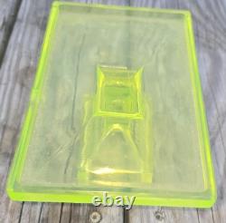 Vintage Clark's Teaberry Gum Vaseline / Uranium Glass Display Tray