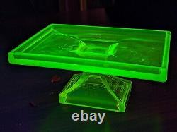 Vintage Clark's Teaberry Gum Vaseline/Uranium Glass Display Tray