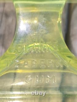 Vintage Clark's Teaberry Gum Vaseline / Uranium Glass Display Tray