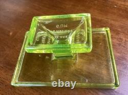 Vintage Clark's Teaberry Gum Vaseline / Uranium Glass Display Tray