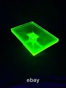 Vintage Clark's Teaberry Gum Vaseline/Uranium Glass Display Tray